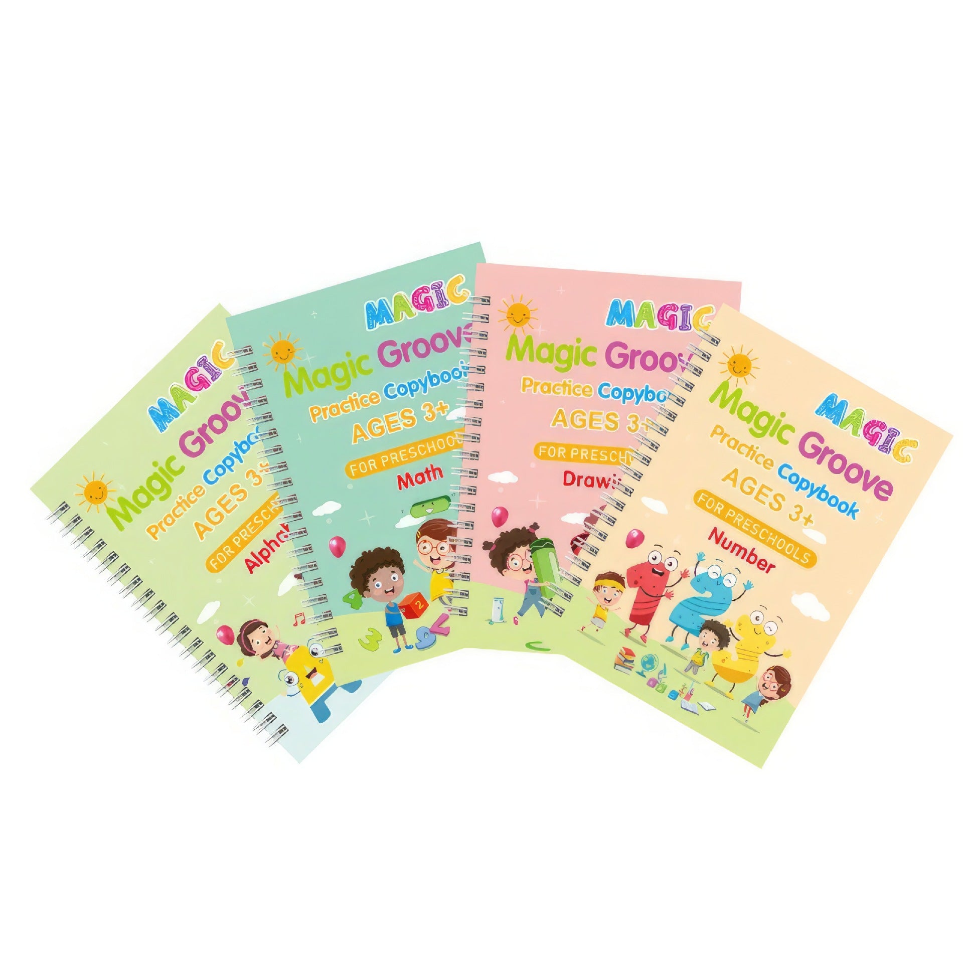 KIT 4 LIBROS DE CALIGRAFÍA CON TINTA MÁGICA